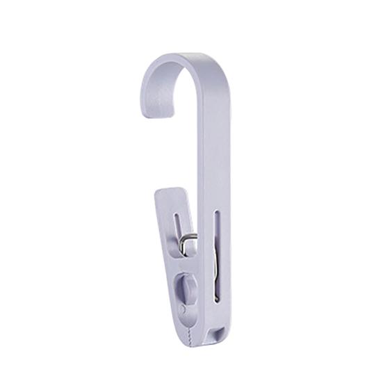 Shower Curtain Clips Laundry Hook with Clip, Non-Drilling ABS Closet Organizer, Multi Purpose Portable Clothes Drying Durable Anti-slip Clip for Home