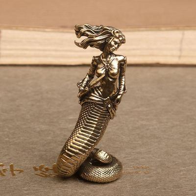 Messing Medusa Snaker Tee Haustier Figuren Schreibtisch Dekoration Home Decor Zubehör für Wohnzimmer