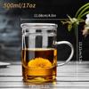 Teacup Glass Tea Cup with Infuser and Lid 17.6oz 520ml Clear Tea Mug for loose leaf tea steeper Blooming Tea Bags Glass Teapot