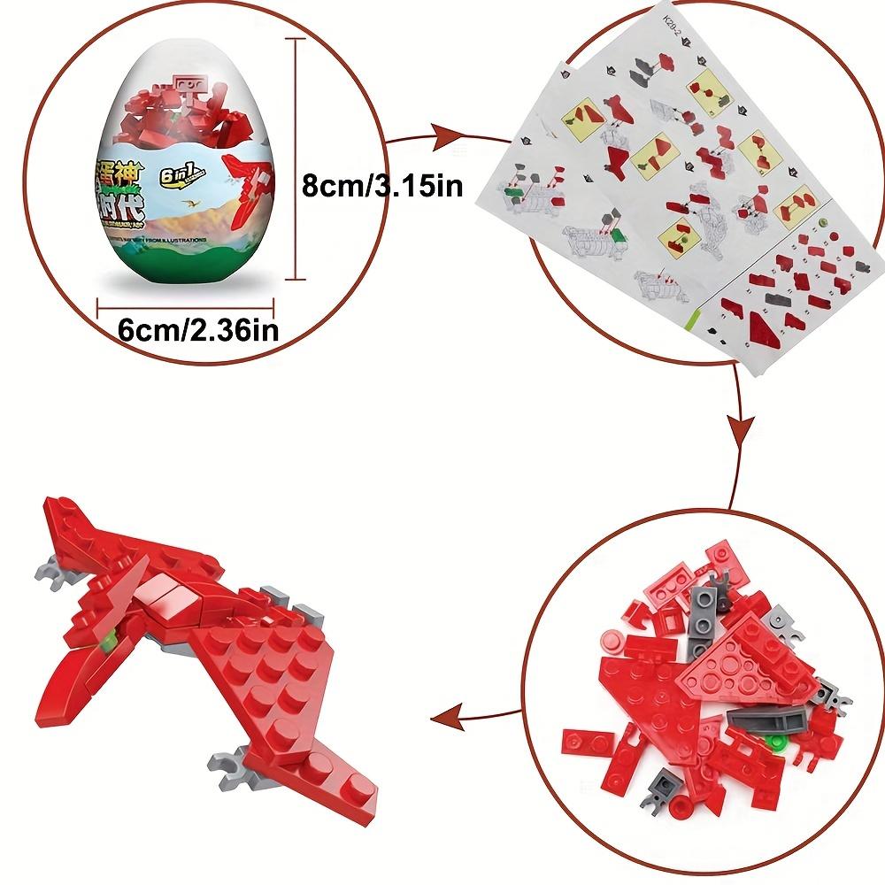 Pre Filled Easter Eggs with Dinosaurs Building Blocks Egg Surprise Toys for Basket Stuffers Party Favors Prize Toys for Kids