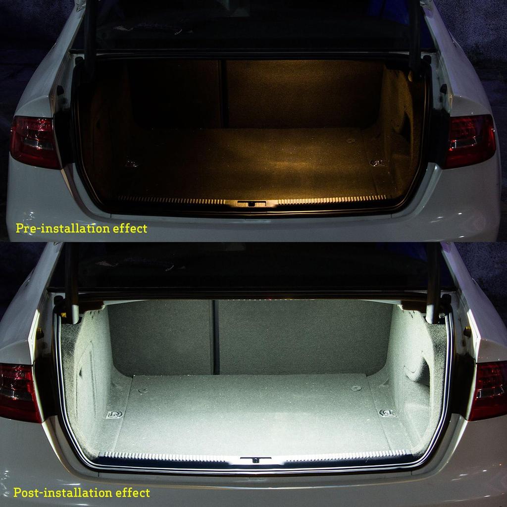 30 SMD 5050 LED Strip Light For Car Trunk Cargo Area Or Interior Illumination Decoration, Xenon White, Auto Accessories