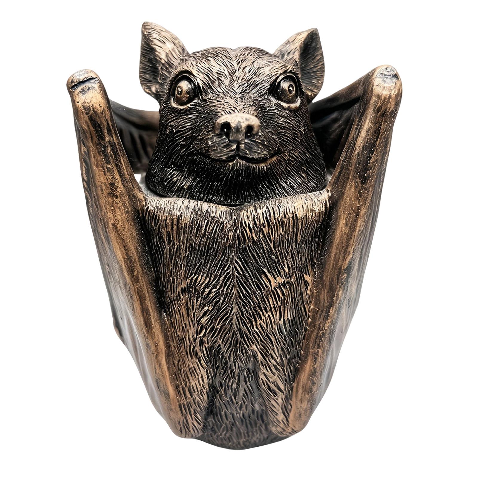 

Resin Bat Shaped Storage Box Decorative Container for Small Items Unique Animal Figurine Organizer for Desk or Shelf Use One Size