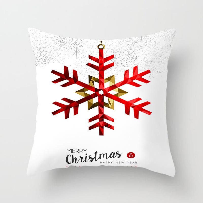 Christmas-Themed Pattern Throw Pillow Cover With Short Plush Print For Living Room Sofa Decoration Cushion Cover Pillow Covers