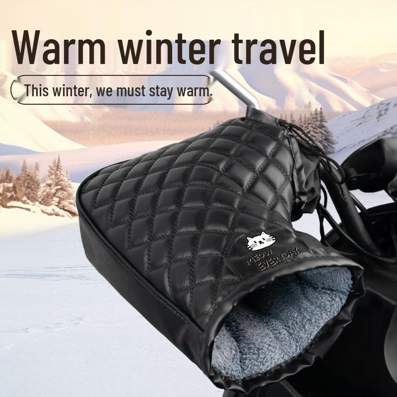 Winddichte & Wasserdichte Winter-Lenkerhandschuhe mit Fleece-Futter für Elektrofahrzeuge & Motorräder