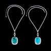 Jewelry Copper Bottom Gold-Plated Imitation Emerald Pendant Necklace Stone 20 * 28