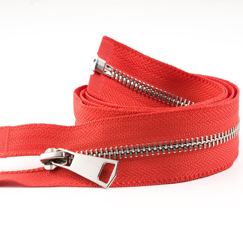 No. 5 Double Open End Metal Zipper for Down Jackets with Plastic Teeth and Sun Protection