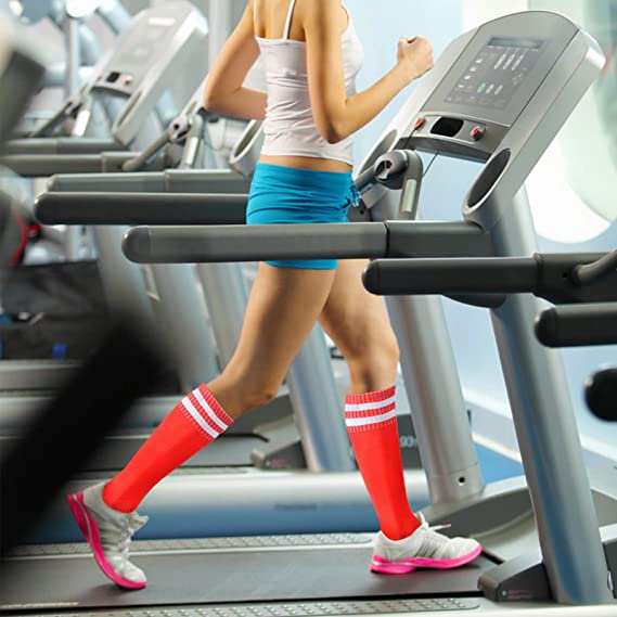 Unisex Compression Socks Football Socks Non-Slip Long Tube Knee High Stockings Socks Striped Soccer Socks Running Sports Socks