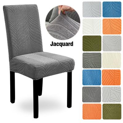 Stoelhoezen voor Eetkamer, Stretch Jacquard Eetkamerstoelhoezen Verwijderbaar Wasbaar Stoelbeschermer voor Keuken, Hotel, Restaurant