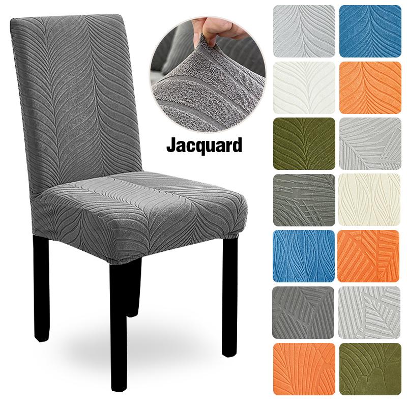 Waterproof Jacquard Dining Chair Covers, Chair Covers For Dining Room Stretch Kitchen Chair Protector Cover, Removable, Washable