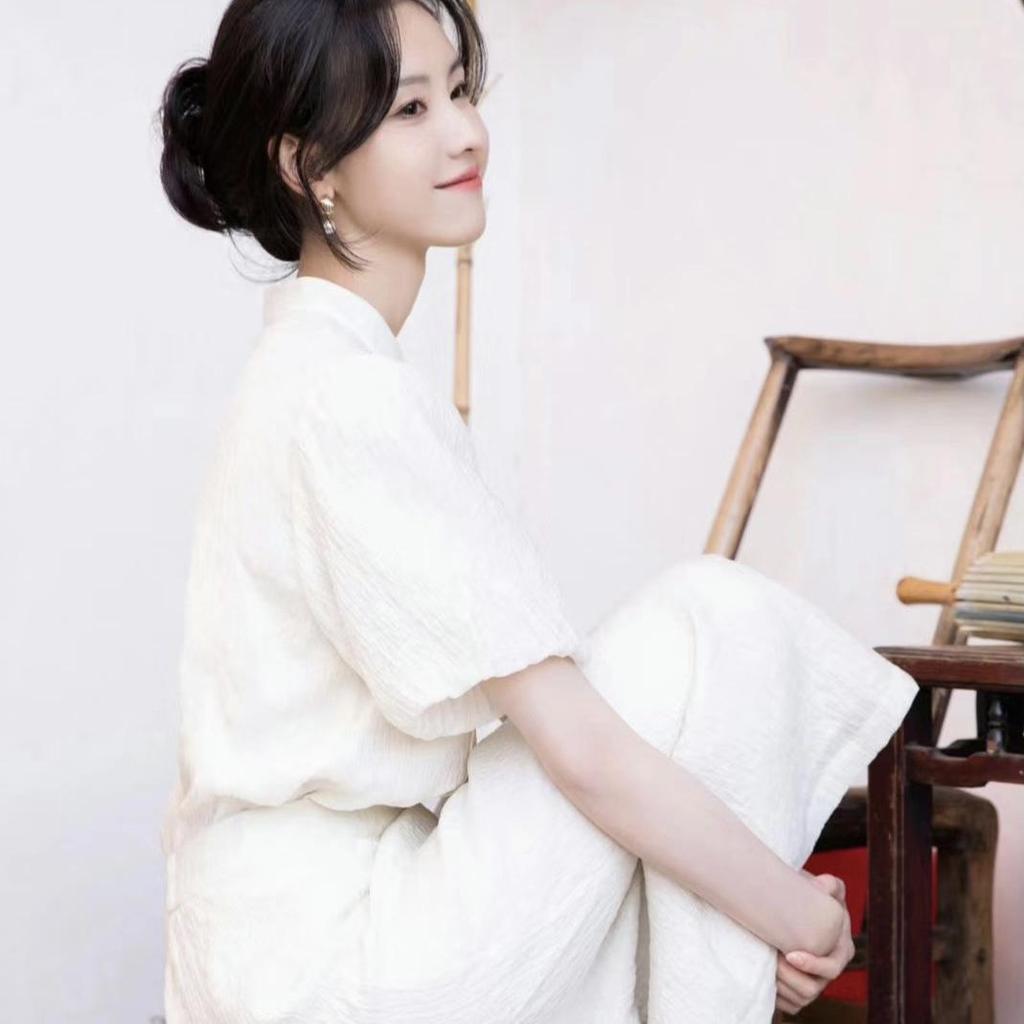 2023 Sommer Damen Modernes Chinesisches Cheongsam-Anzug in Weiß