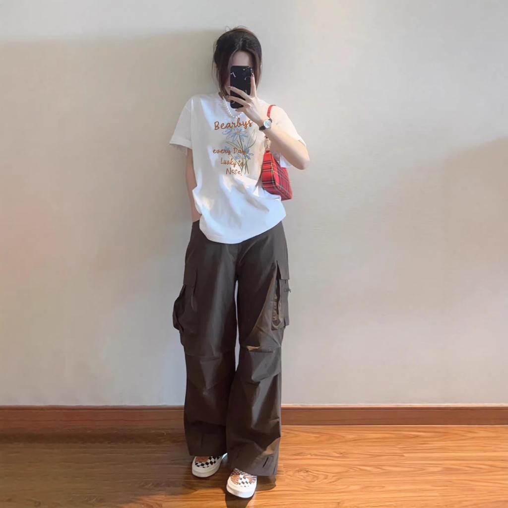 Pure Cotton White Short-sleeved T-shirt Women's New Popular Summer Loose Large Size Fat Mm Catties Half-sleeved Tops and Clothes