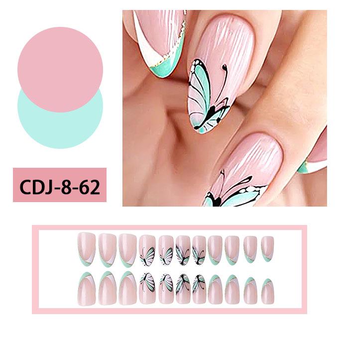Pegatinas Desmontables para Uñas Estilo Europeo y Americano - Uñas Postizas Simples y Llevables