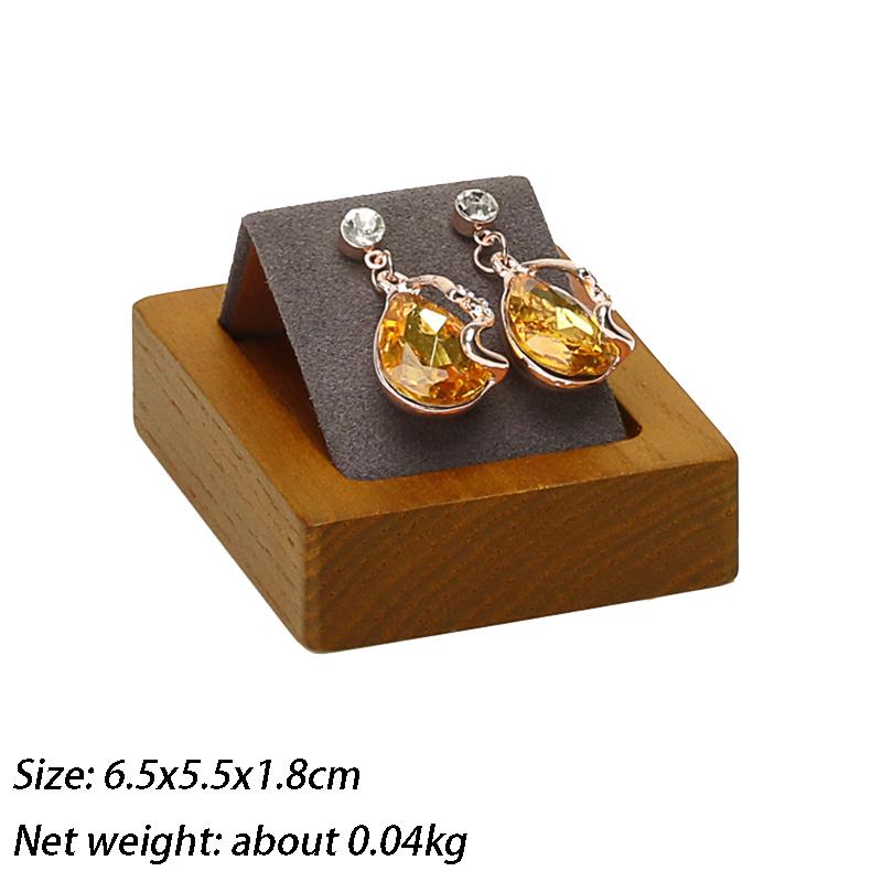 

Counter Earring Display Tray Solid Wood Square Earring Display Plate Luxury Retro Showcase Jewelry Storage Organizer Accessories