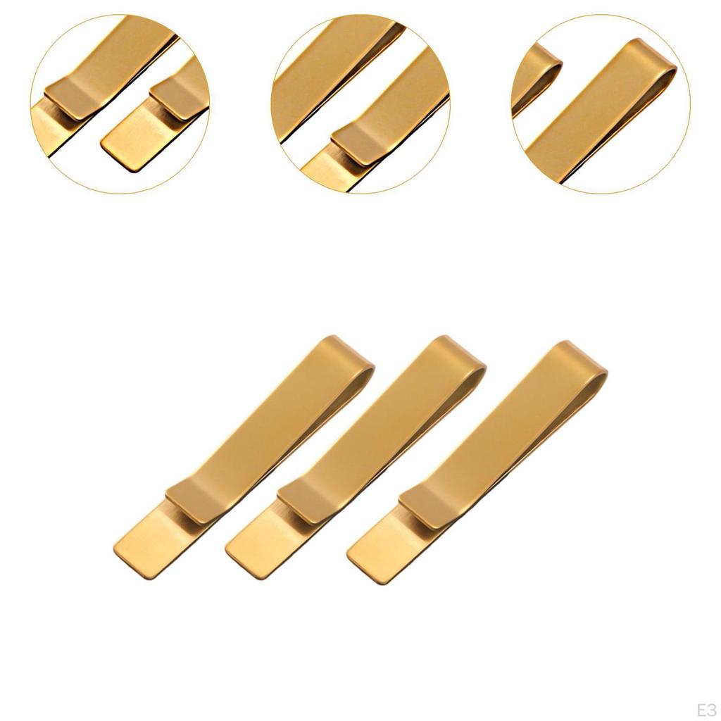 3 Pack Portable Tie Clips for Shirt Collars, Great Birthday, Festival Or Business Use