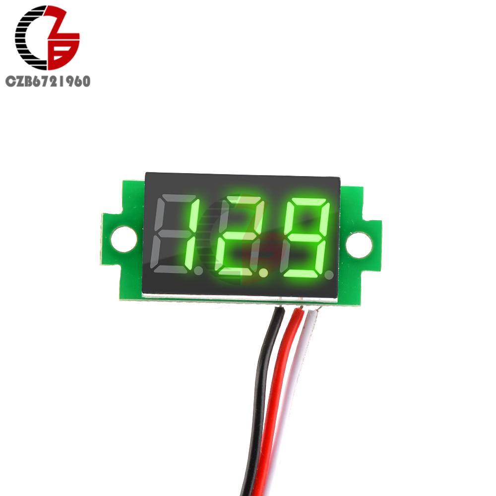 0.36" 12V Voltmeter DC 0-99.9V Digital Car Voltmeter Voltage Tester Indicator Auto Volt Meter Detector Voltage Meter Panel 3Wire