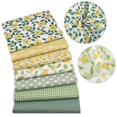 1 Set Beautiful Flower Printed Patchwork Cloth Elegant Eye-catching Fabric Sewing Cloth for Home