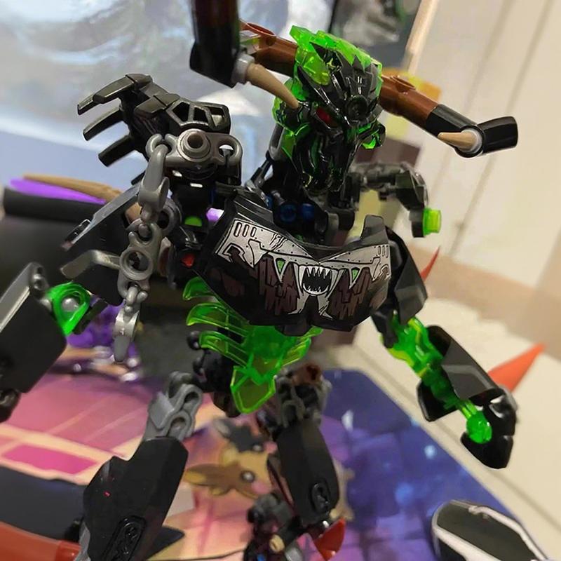 Neue Bionicle Kreatur Meister der Goldenen Maske Bausteine Feuer Uniter Tahu Kombinierter Roboter Mech Steine Spielzeug Für Jungen Geschenke