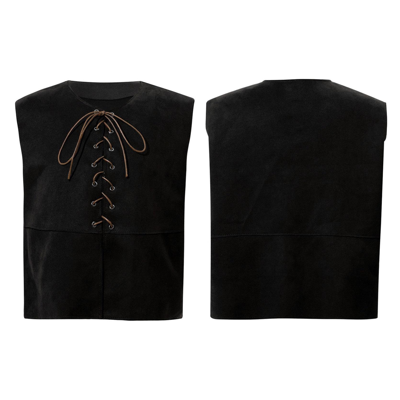 

Детский средневековый жилет для мальчиков и девочек, жилет на шнуровке в стиле стимпанк, Ренессанс, топ, костюм на Хэллоуин 13-14 Years