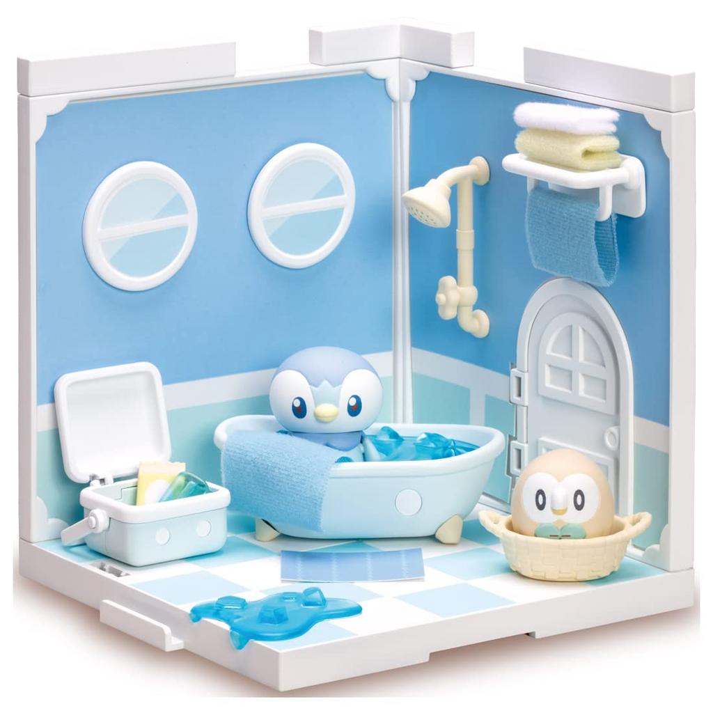 Takara Tomy Pokémon PokePeace House Bathroom Piplup & Rowlet