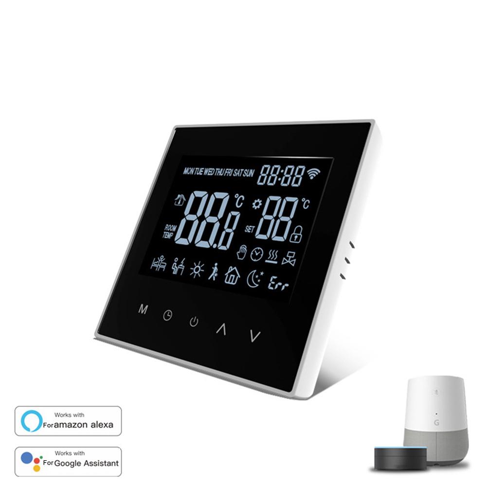 Smart Thermostat Featuring Custom Scheduling through App Wide Temperature Range and LCD Screen for Precise Heating Regulation