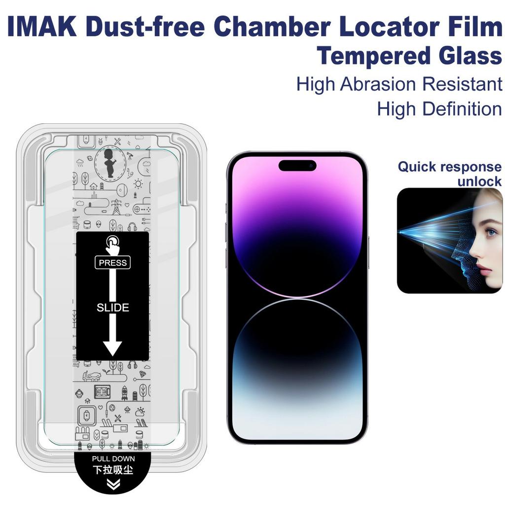 IMAK H Series For iPhone 14 Pro Max Tempered Glass Screen Protector Dust-free Installation Film