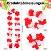 12 Stk Karneval Blumenkette Rot Weiß, Karneval Deko Hawaii Kette Blumen, Karneval Accessoires, Bunte FrüHlings- & Partydekoratio