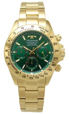 [Technos] Orologio Cronografo 10 ATM Resistente all'Acqua T4C01GM da Uomo Oro