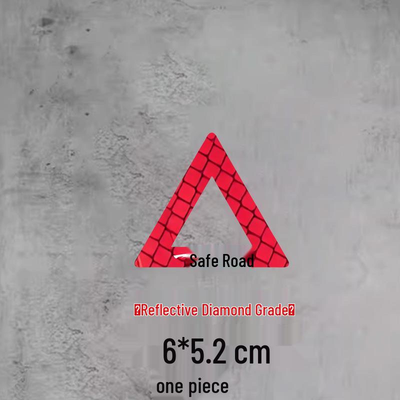 Reflective Triangle Warning Sticker for Electric Motorcycle Helmet