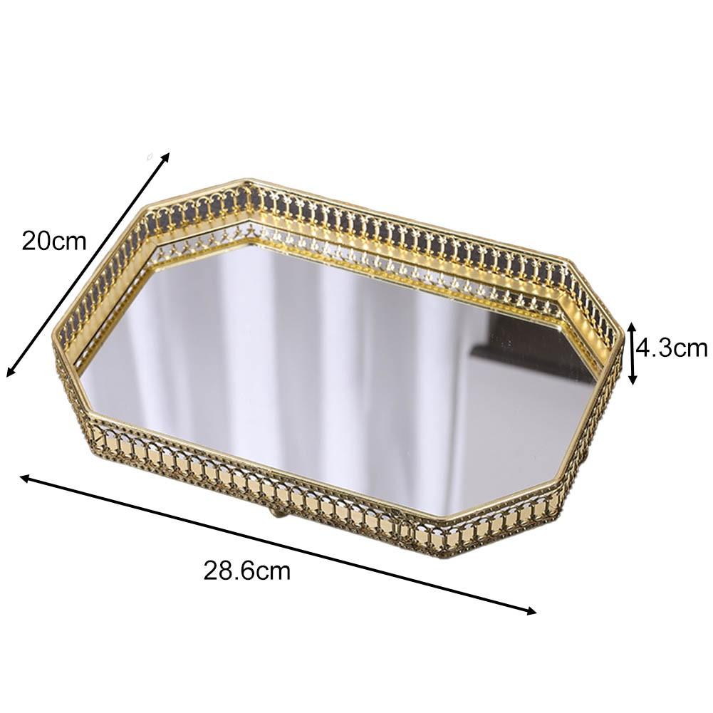 Cafe Restaurant Home Light Luxury Mirror Metal Tray