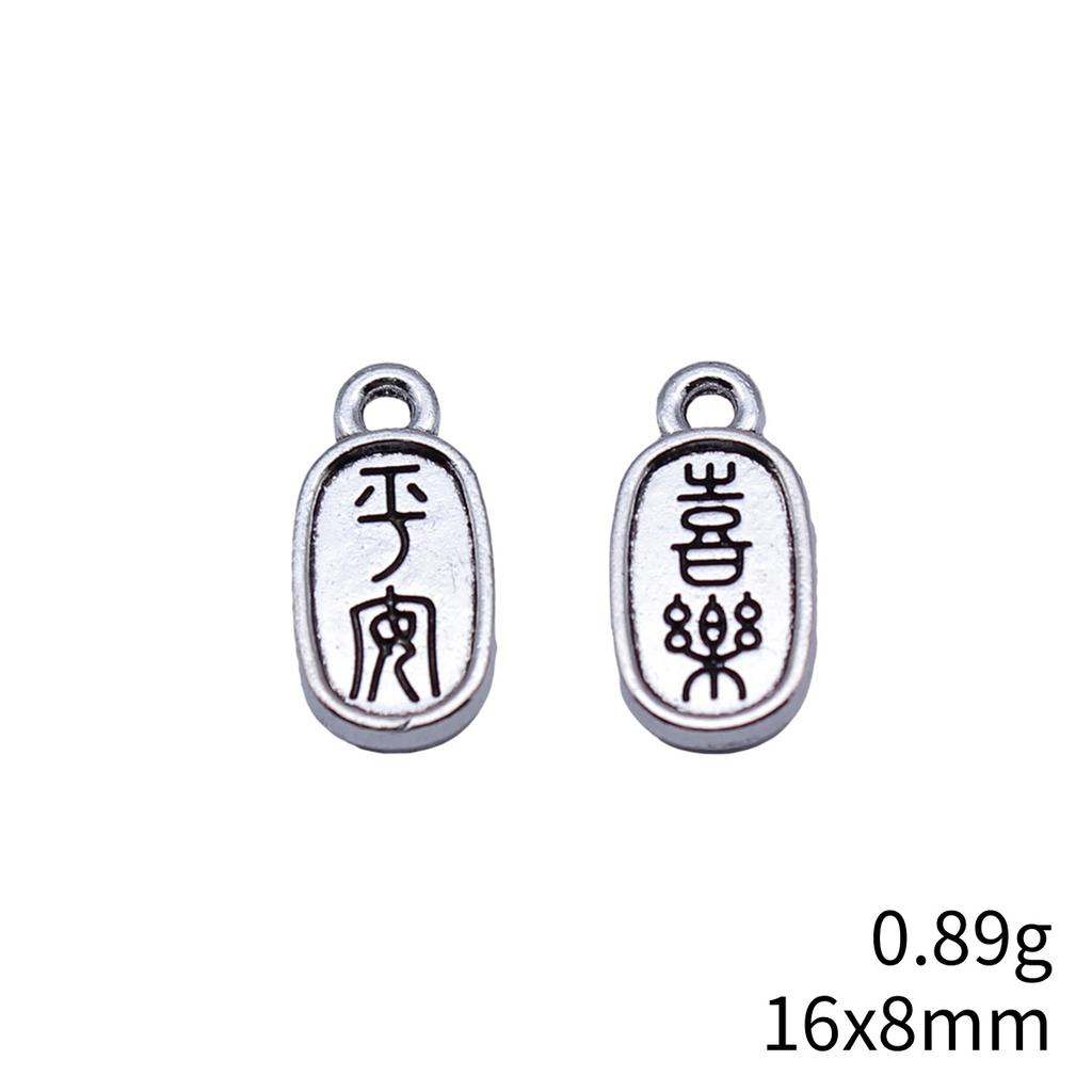 Tag Charm Pendant Chinese Wishing Words Good Fortune For DIY Bracelet Necklace Oriental Lucky Jewelry Making Supplies