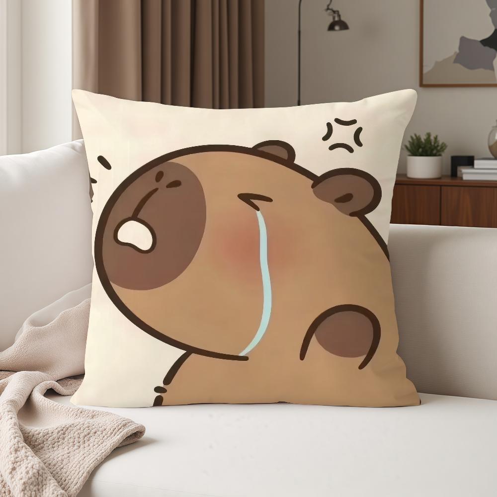 Cartoon Cute Capybara Pillow Case Suitable For Bedrooms Living Rooms Cars Home Decoration