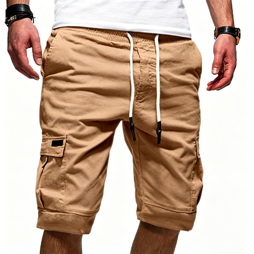 Men's Cargo Shorts Loose Fit Breathable Multi-Pocket for Street Sports and Casual Wear