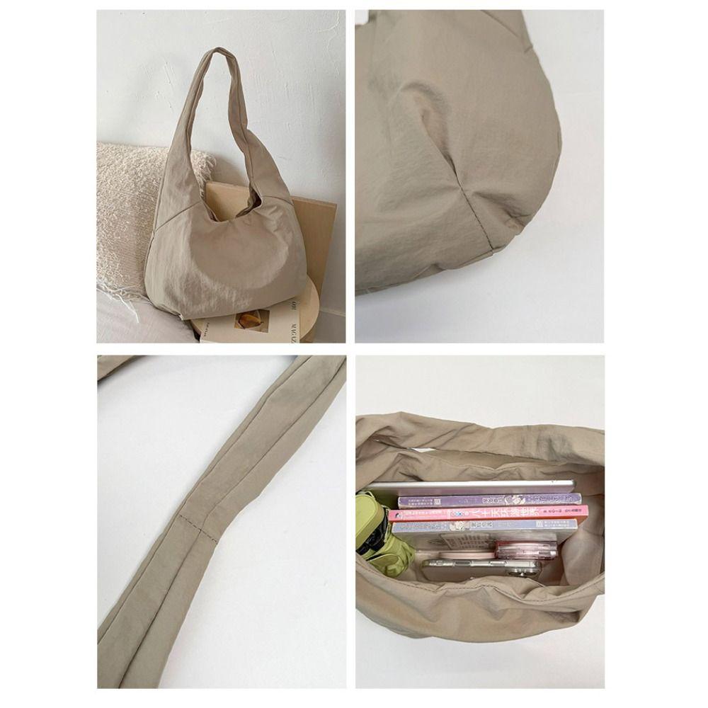 Borsa a Spalla in Nylon Color Caramella Asciugatura Rapida Grande Capacità Borsa Tote Casual Borsa a Spalla Monocolore Stile Coreano Stile Giapponese