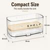Kitchen Sink Sponge Holder PET ABS Countertop Drain Rack Large Capacity Dish Cloth Storage Organizer