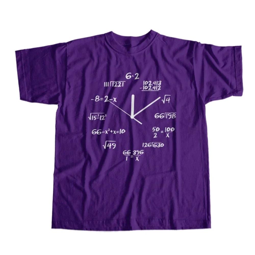 THE COOLMIND  funny math clock print men T shirt casual loose funny men t shirt cool t-shirt men tee shirts tops