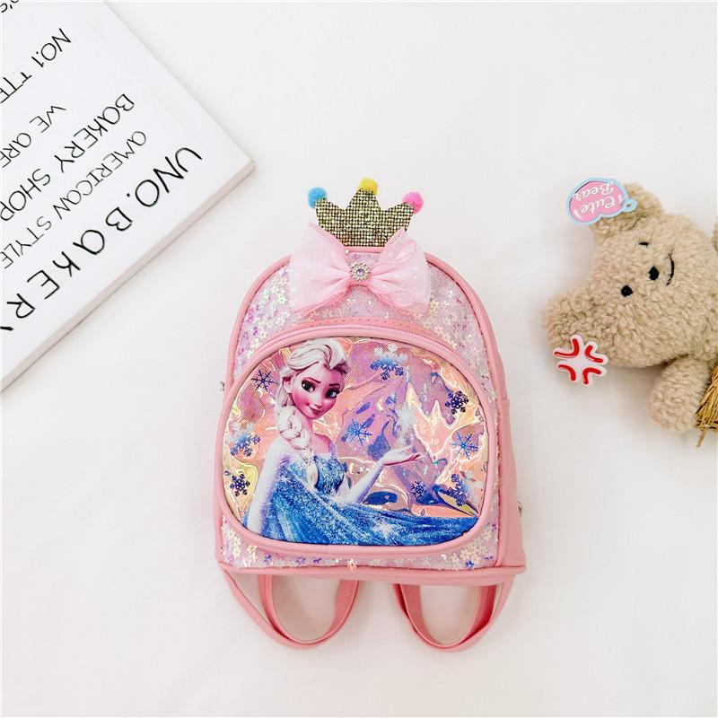 Adorable Cartoon Sequin Backpack For Kindergarten Kids Cute Princess School Bag