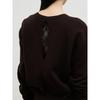 Anggae Lambswool Blend 2Holes Solid Pullover Brown
