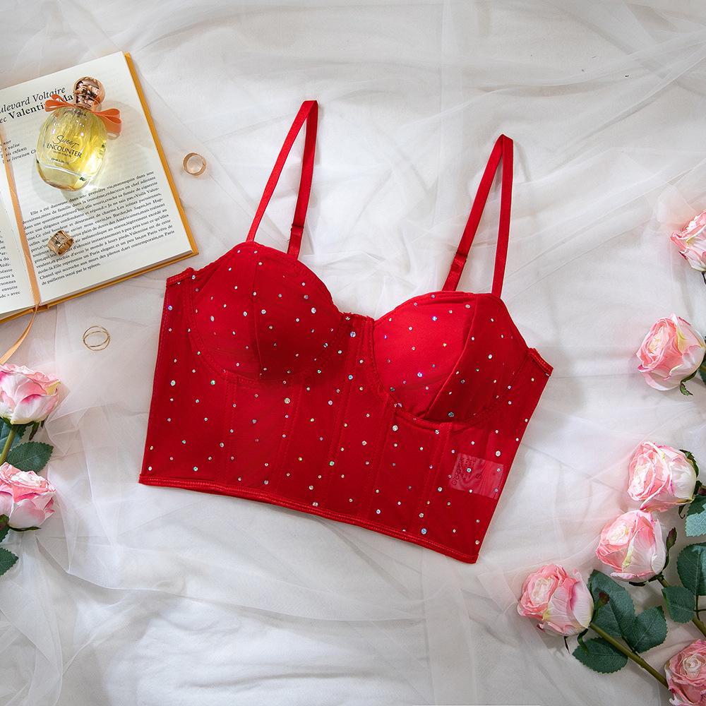 Flitrovaný korzetový top s kosticemi, sexy do nočního klubu