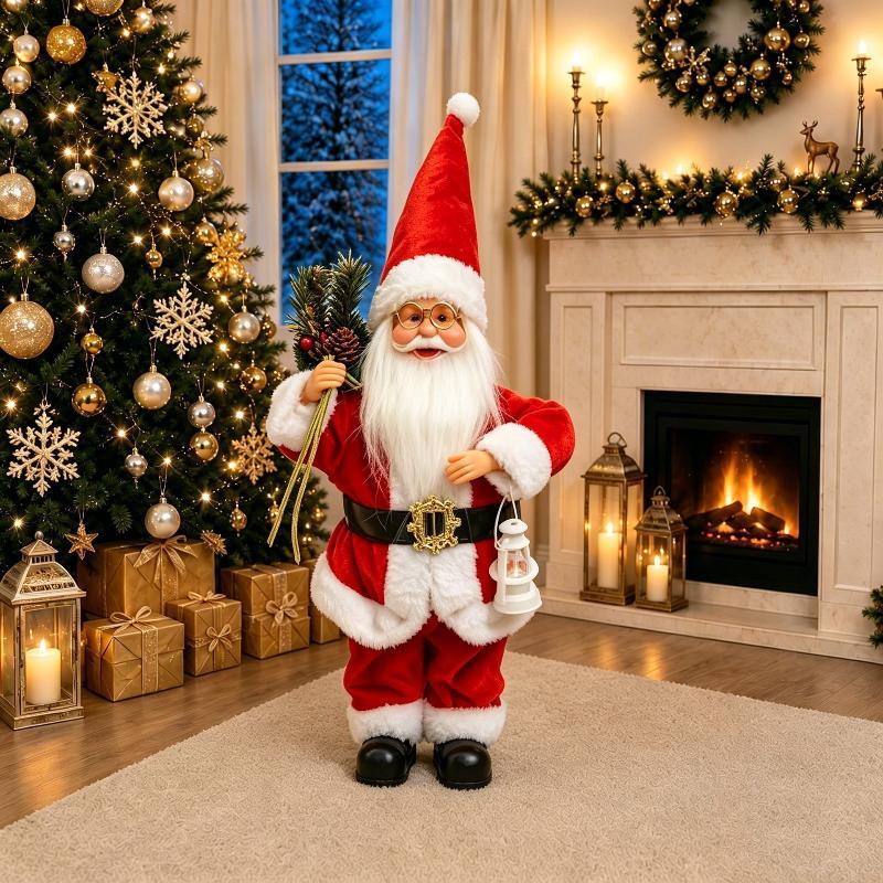 Fine Santa Claus Standing Figurine Christmas Decoration For Window Display Home Ornament