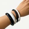 DIEZI Un Ensemble Manchette Large Exagérée Noir Blanc Résine Acrylique Bracelet Bijoux Simple Mode Manchettes Pour Femmes Hommes Cadeau