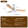 Mid-Century Retro Silent Ceiling Fan Light with Solid Wood Style and Full Spectrum Eye Protection for Bedroom, Living Room, or Dining Room.