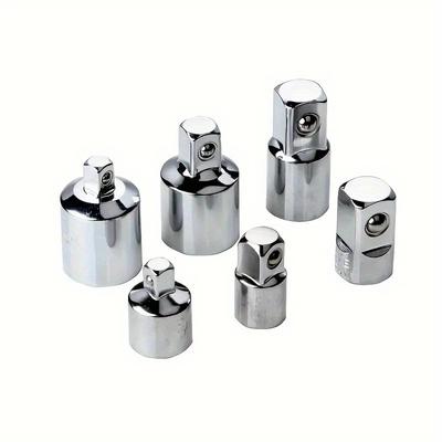 6 piezas Llave de carraca Adaptador de cabeza de manguito convertidor de vaso 1/2 " A 3/8" A 1/4 "Acero inoxidable A 1/4" A 1/2 "A 3/8"