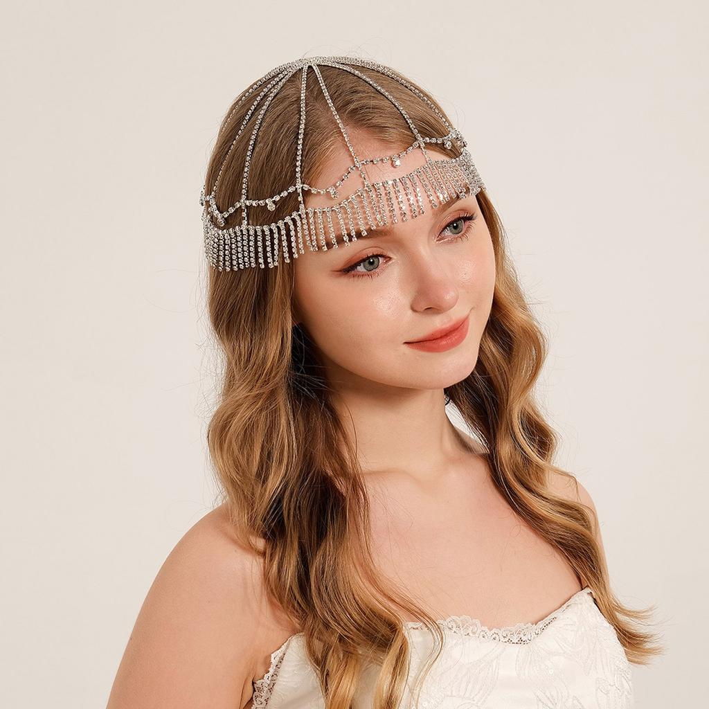 Sparkling Forehead Drop Headband Rhinestones Hair Chain Elegant Eyebrows Headchain Wedding Ceremony Charm Hair Ornament