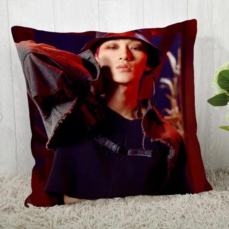 Custom Ateez KPOP Square Pillowcase Custom Zippered Pillow Cover Case 45x45cm(One Side) 04.1