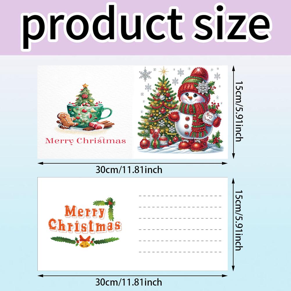 6Pcs Christmas Dog & Xmas Tree DIY Diamond Painting Card Christmas Gifts Diamond Drawing Card for Adults Holiday Friends Family