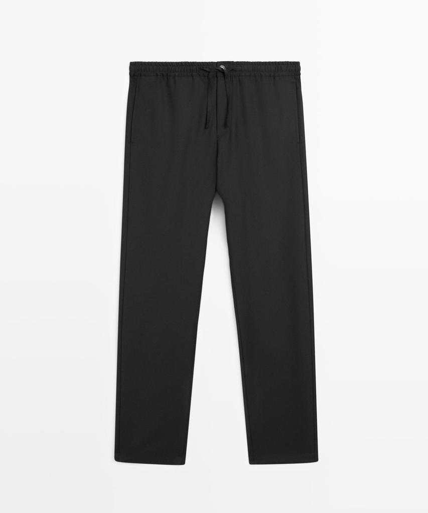 Masimodutti Relaxed Fit Wool Pants