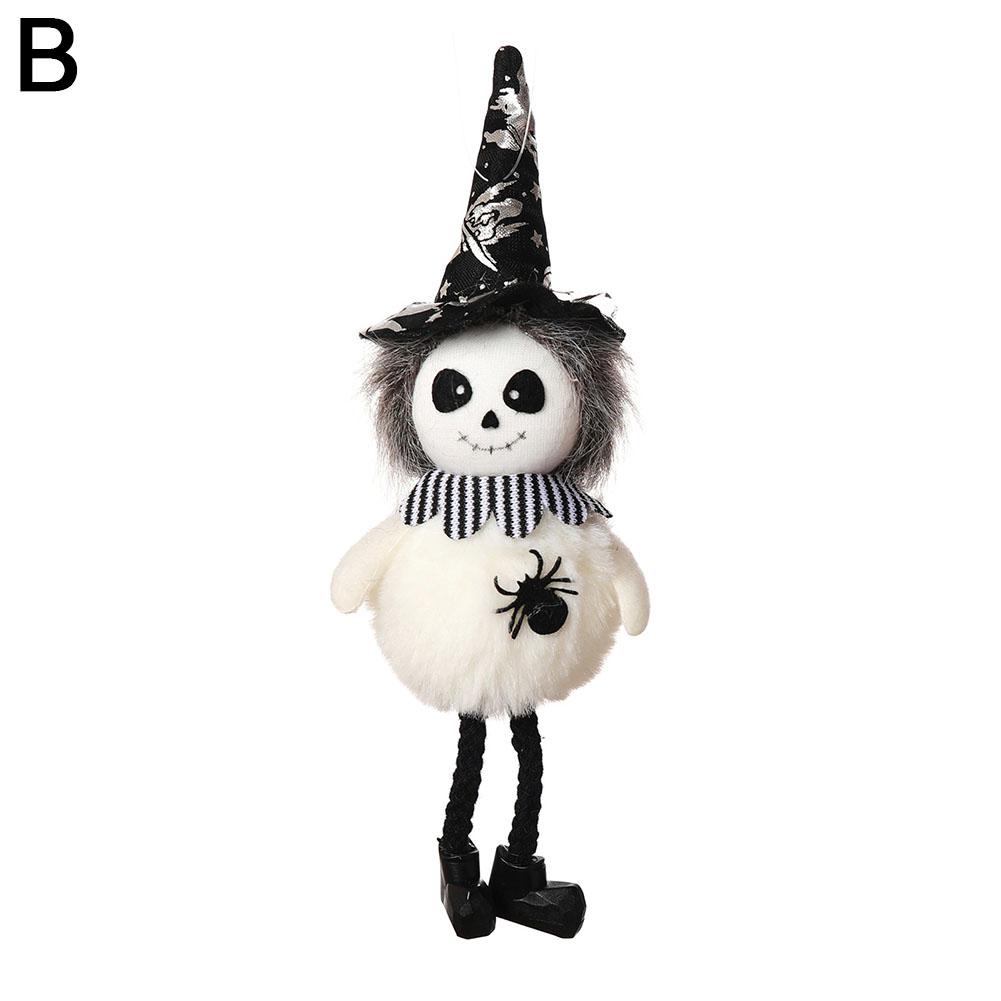 Halloween Pendant Car Accessories Rearview Mirror Cute Plush Witch Pumpkin Doll Hanging Pendants Halloween Ornaments Decoration