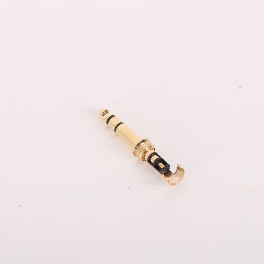 6.35mm Stereo Connector: Gold Plated, High Conductivity, Corrosion Resistant, with Wire Clip and Teeth.
