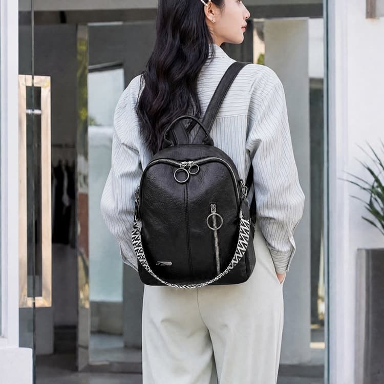 Vintage Backpack Wide Ribbon Shoulder Backpack