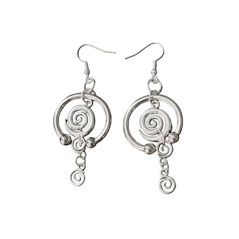 

Modern Star Inspired Swirls Drop Earrings Lightweight Alloy Long Hook Comfortable Jewelry Ear Accessories Gift 1